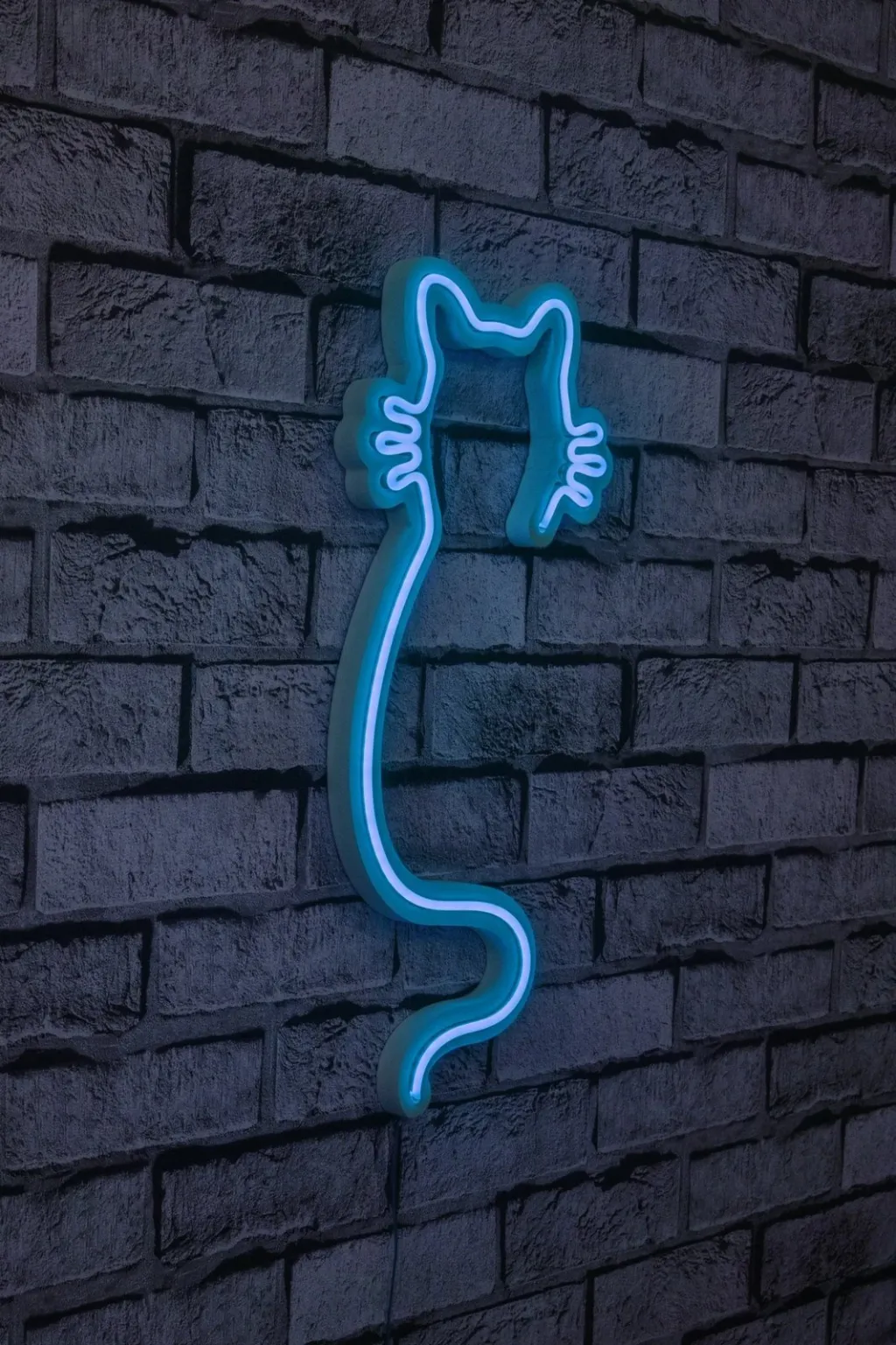 Dritë dekorative LED plastike, formë mace, ngjyrë kaltër - 2