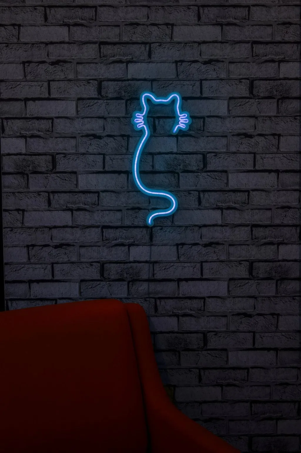 Dritë dekorative LED plastike, formë mace, ngjyrë kaltër - 4