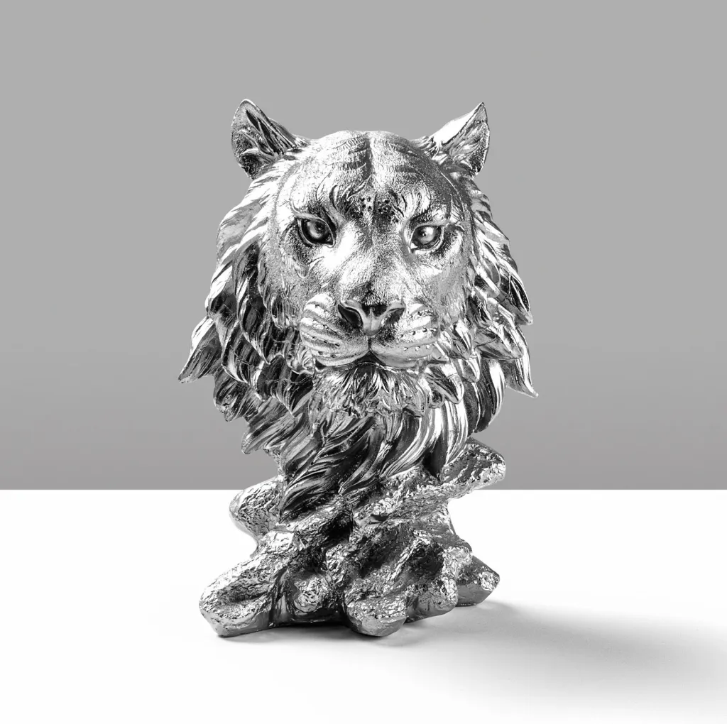 Objekt dekorativ, tigër, ngjyrë argjendi, Aberto Design - 4