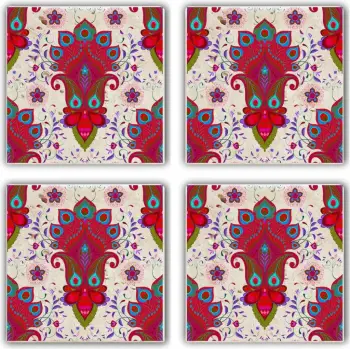 Set 4 copë mbajtëse gotash prej guri natyral, shumëngjyrëshe, Hermia, TBA34158005634