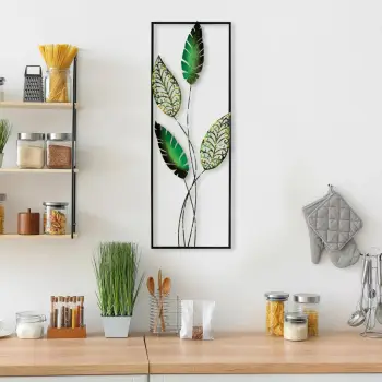 Aksesor dekorativ metalik për mur, Wallity Timeyi 3, shumëngjyrësh, 32x90cm