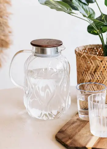 Shishe qelqi me kapak bambuje, Hermia, SSE0031, 2000ml