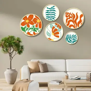 Set pikturash dekorative me kornizë MDF (5 copë), Wallity, Yats-01
