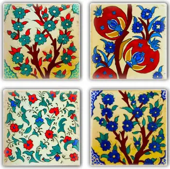 Set nënshtruesish për gota, gur natyral, shumëngjyrësh, 4 copë, TBA7436502315305