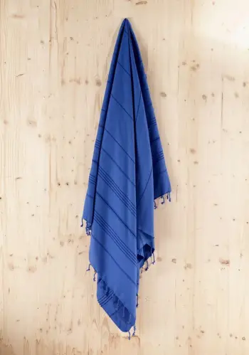 Peshqir plazhi Fouta Mijölnir, Sultan, ngjyrë kaltër, 95x175cm