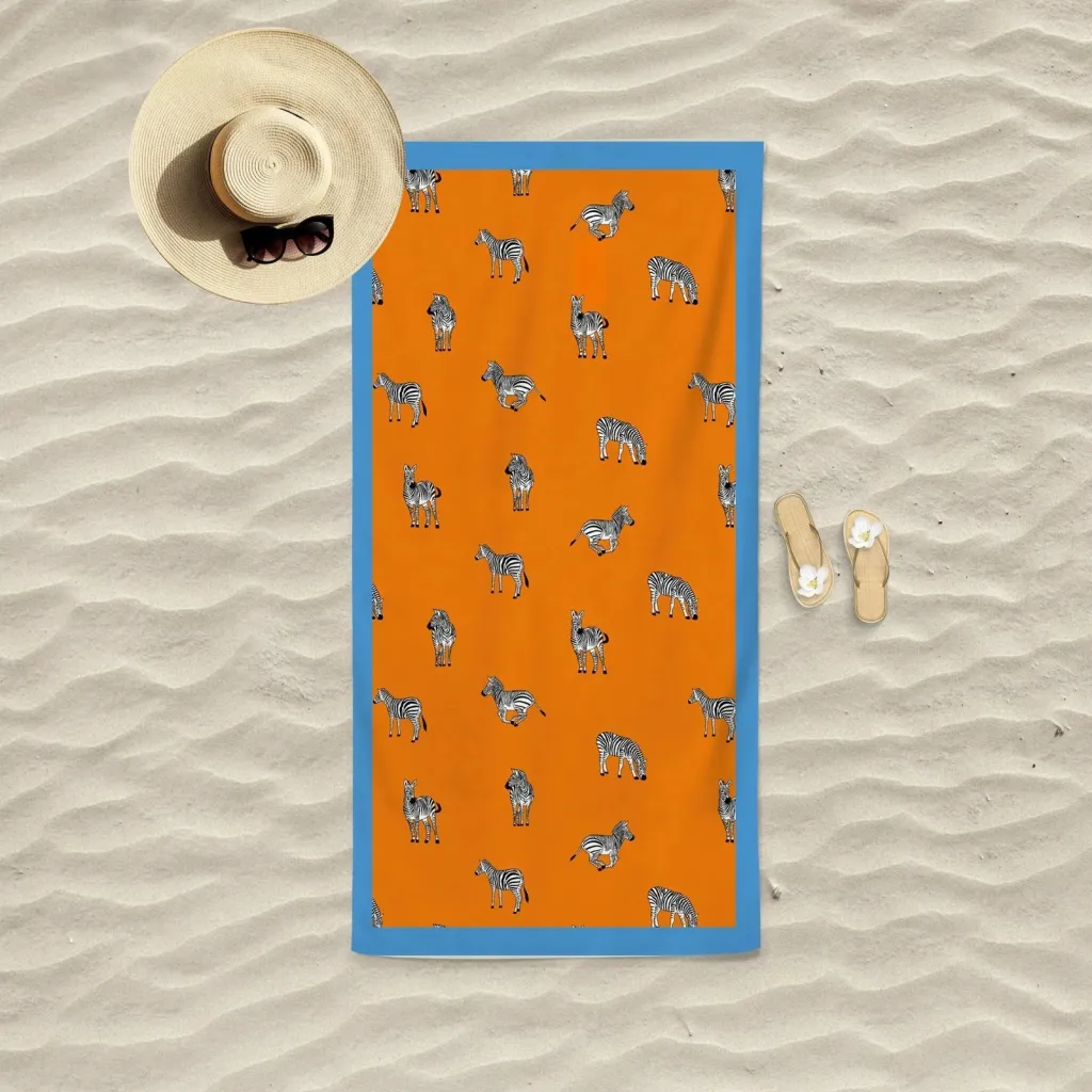 Peshqir plazhi Mijölnir, zebra, portokalli - 2