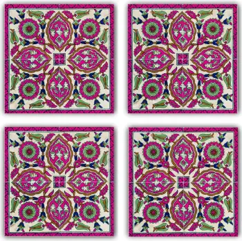 Set mbajtëse gotash Hermia TAB218511664, 4 copë, gur natyral, shumëngjyrëshe