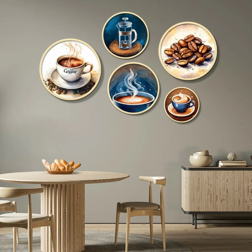 Set pikturash dekorative me kornizë MDF (5 copë), Wallity, Yats-11 - 1