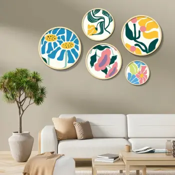 Set pikturash dekorative me kornizë MDF (5 copë), Wallity, Yats-02