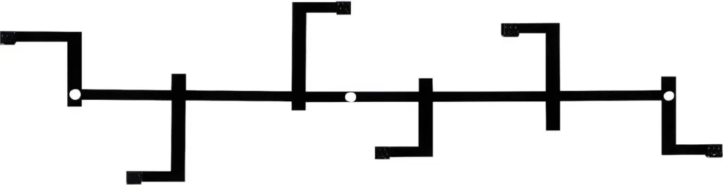 Varëse muri prej metali Wallity, Strip, e zezë, 60x16cm - 2