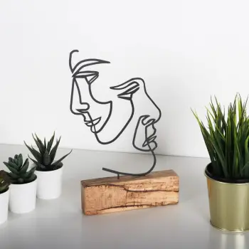 Objekt dekorativ Aberto Design, M-035, metal i zi, bazë druri