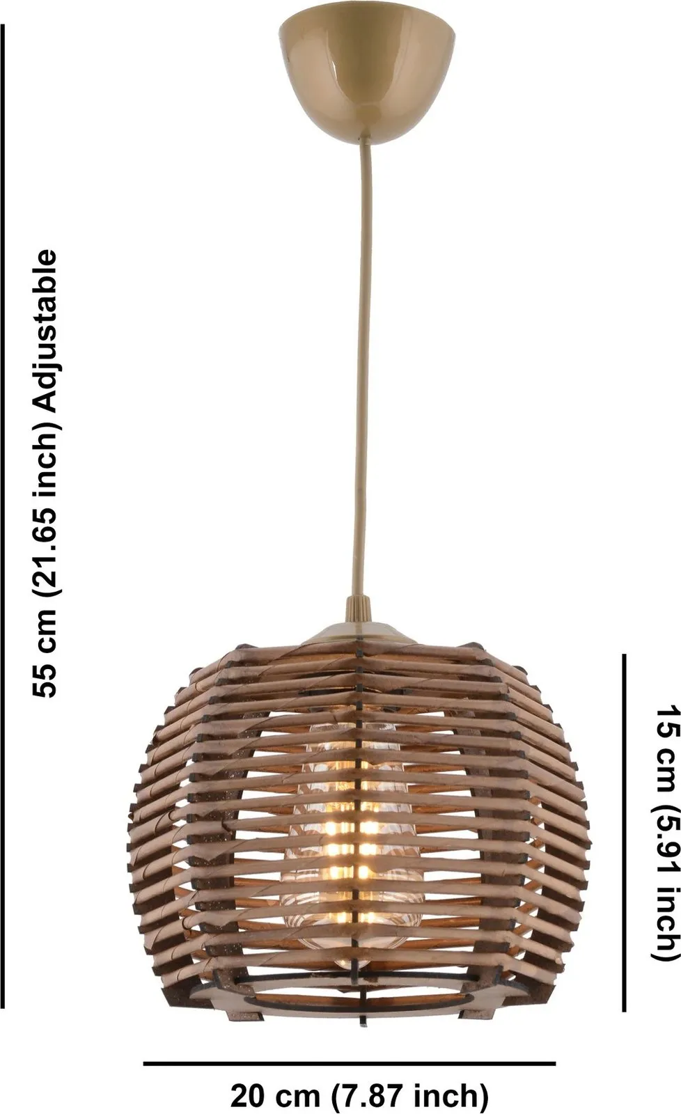 Llambë tavani druri Opviq, model Koce, ngjyrë kafe - 5