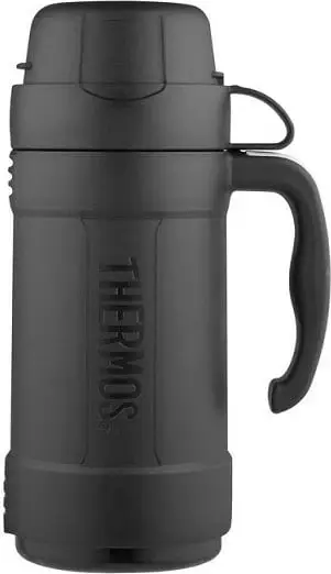Termos qelqi Thermos 500 ml me një gotë, e zezë