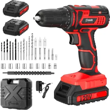 Makineri shpuese-vidëosëse Casals CID2051BCA, pa kabllo, 20V, e kuqe, me set aksesorësh