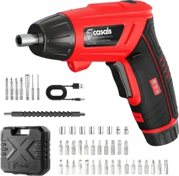 Kaçavidë elektrike Casals CCS3621BC, 3.6V, me valixhe dhe LED, e zezë/kuqe