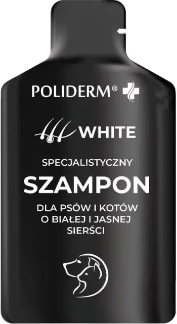 Shampo për qen e mace JM Sante Poliderm White, 15 ml, për qime të bardha