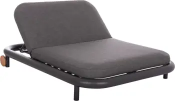 Daybed i jashtëm Utopia, alumin dhe tekstil olefin, ngjyrë gri e errët, 212x155x38cm