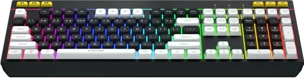 Tastierë gaming Hator Icefall HTK400US, RGB, me kabllo, black-white - 2