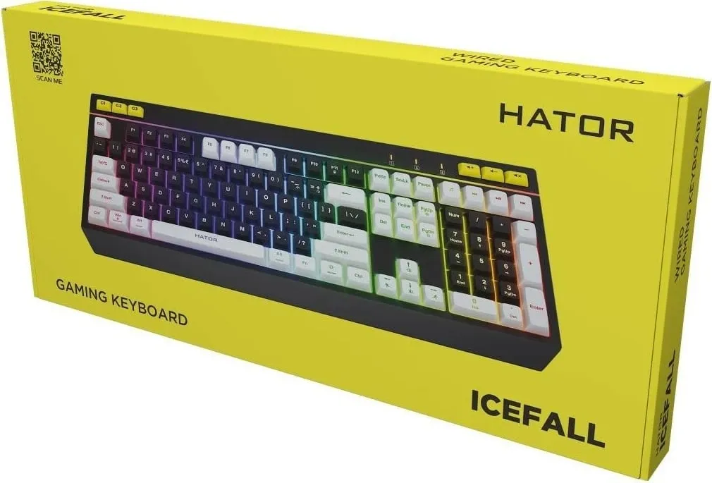 Tastierë gaming Hator Icefall HTK400US, RGB, me kabllo, black-white - 5