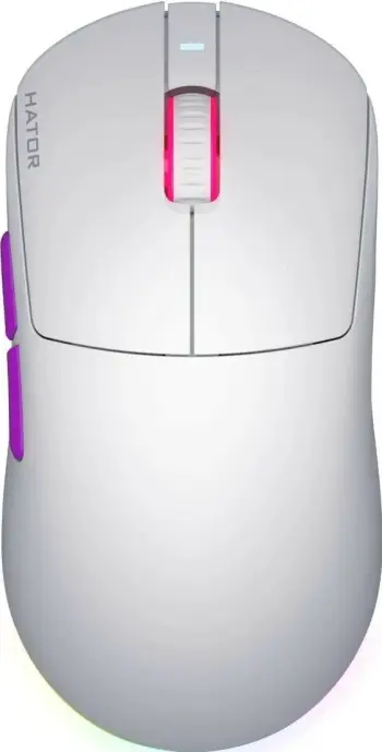 Maus gaming Hator Quasar 3 Ultra 8K, RGB, pa kabllo, i bardhë