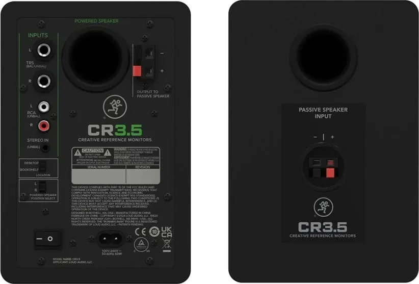 Monitorë studio Mackie CR3.5, aktiv, 50 W, të zinj, set prej 2 copë - 3