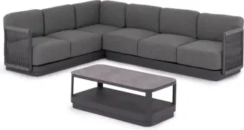 Set këndi për jashtë, 3 pjesë, seria ELYSIA, alumin i hirtë i errët, litar, material tekstili, CD6187.01