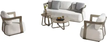 Set mobiljesh lounge për jashtë, 5 pjesë, PACIFIC CD6253.04, alumin shampanjë, material krem