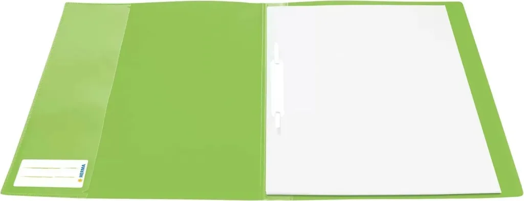 Dosje me kapëse Herma A4, PP transparente, set 3 copë, jeshile e çelët - 3