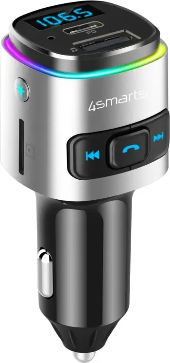 Transmetues Bluetooth FM 4smarts 456201, USB Type-A, MicroSD, Handsfree, i zi/argjendtë