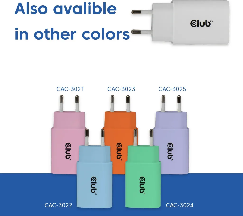 Karikues USB-C Club3D CAC-3020 30W, 2 copë, i bardhë - 4