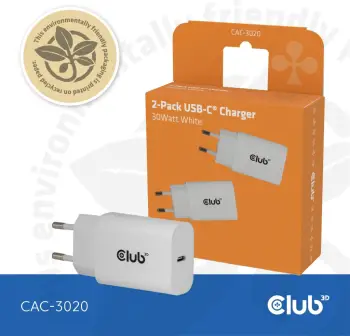 Karikues USB-C Club3D CAC-3020 30W, 2 copë, i bardhë