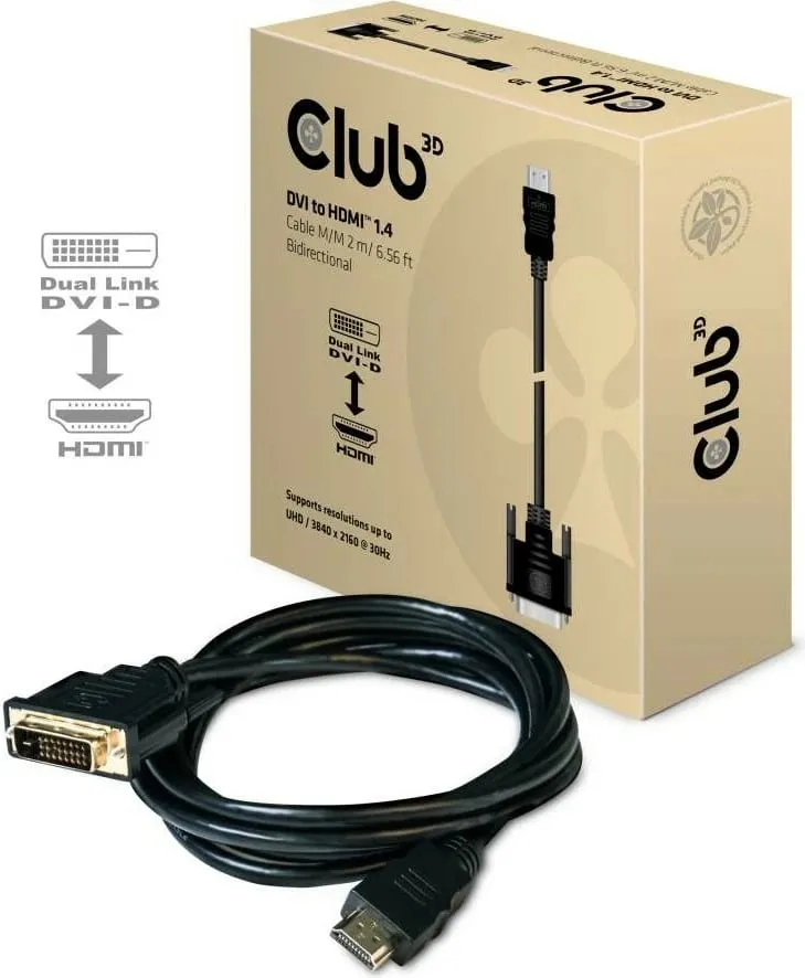 Kabllo DVI në HDMI Club3D 2m 4K30Hz e zezë - 2