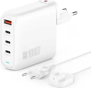 Karikues 4smarts GaN Flex Pro 100W, 3 USB-C + 1 USB-A, i bardhë