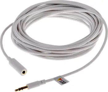 Kabllo zgjatuese audio Axis 01589-001, 3.5mm mashkull-femër, 5m, e bardhë