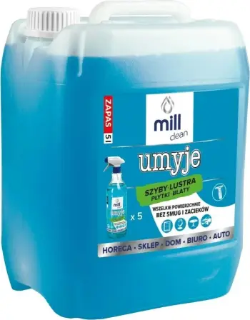 Lëng pastrues MADONIS Mill Clean, 5L, për dritare, xhama, pasqyra, pllaka, blu