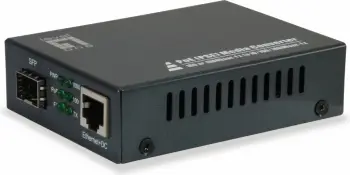 Konvertues media Level One GVT-2012, 10/100/1000T në 1000SX PoE, SFP, i zi