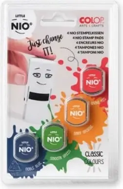 Set jastëkë stampimi COLOP NIL099, multingjyrësh, kaltër, gjelbër, portokalli, kuqe
