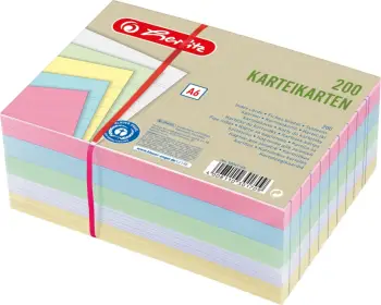 Kartela shënimesh herlitz A6, 200 copë, multicolour, 180 g/m²