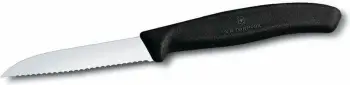 Thikë për prerje Swiss Classic, e valëzuar, 8cm, e zezë