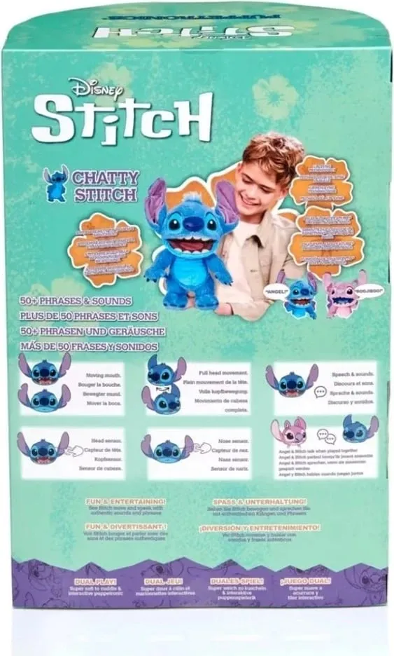 Kukull interaktive Disney Wow Stuff Real FX Chatty Stitch, Blu - 8