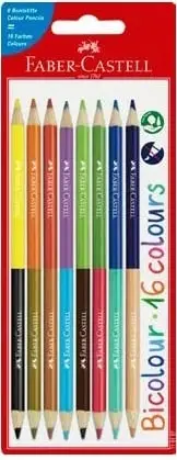 Lapsa me ngjyra FABER-CASTELL Buntstifte Bicolor 8 copë, 16 ngjyra, multikolor
