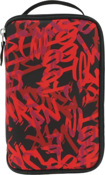 Mbështjellës lapsash herlitz Faulenzer 2 Go Graffiti, poliester, zi/kuqe