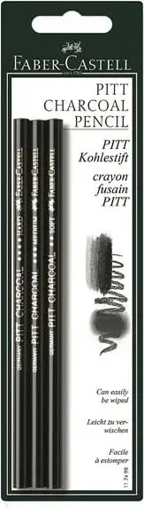Set lapsa qymyr FABER-CASTELL 117498, 3 copë