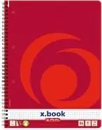 Fletore spirale herlitz x.book A4, 80 fletë, 70g, e kuqe