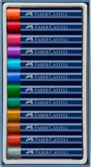 Pastelë me vaj Faber-Castell 127014, 12 ngjyra metalike, multikolor