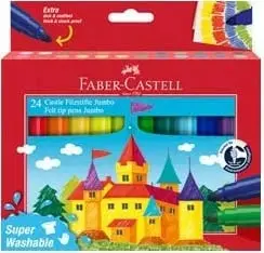 Markera Jumbo Faber-Castell 154324, set 24 copë, shumëngjyrësh, super të lareshëm