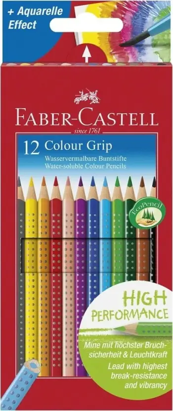 Kredha ngjyrosëse Faber-Castell GRIP, set 12 ngjyra