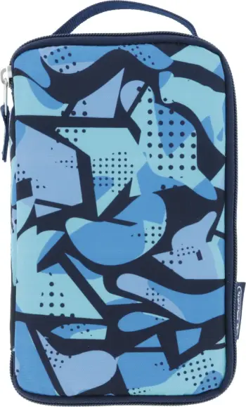 Mbështjellës lapsash herlitz Faulenzer 2 Go CamoBlue, poliester, blu