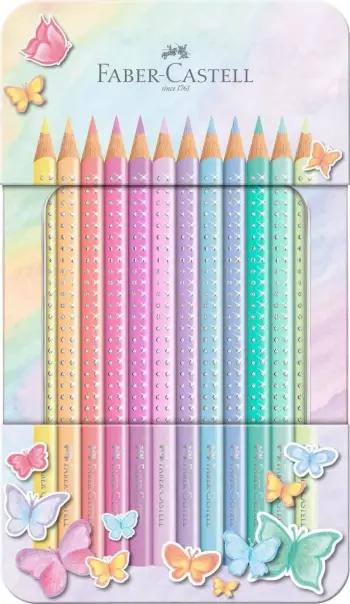 Lapsa ngjyrosës FABER-CASTELL Sparkle Pastell 12 copë, multingjyrëshe