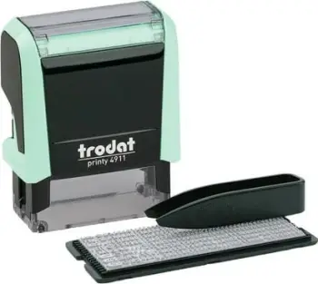 Stampë vetë-ngjyrosëse Trodat 4911 TYPOMATIC, tekst/datë, 13x37mm, e zezë/jeshile